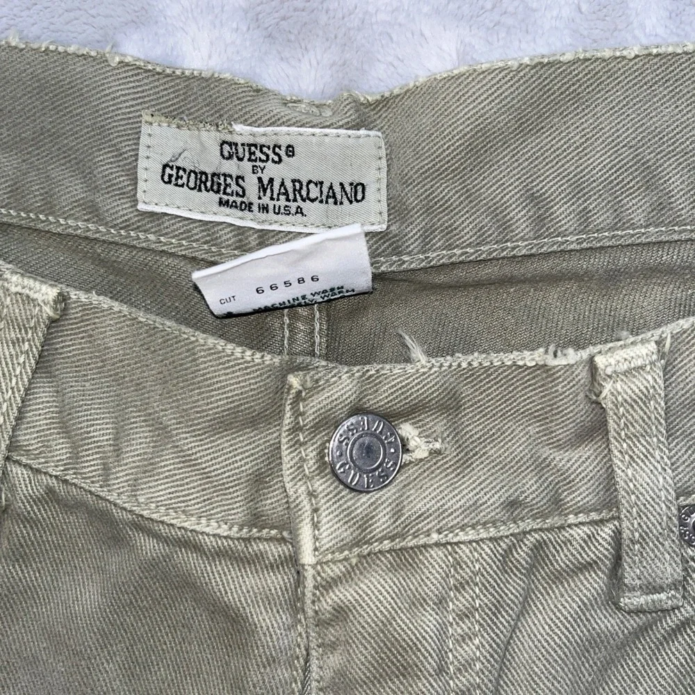 VTG 90s Guess Georges Marciano Baggy Denim‎ Shorts Mens 30 Olive Green USA Made